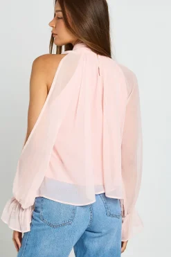 boohoo Haut Drapé À Épaules Dénudées Et Manches Bouffantes<Femme Tops