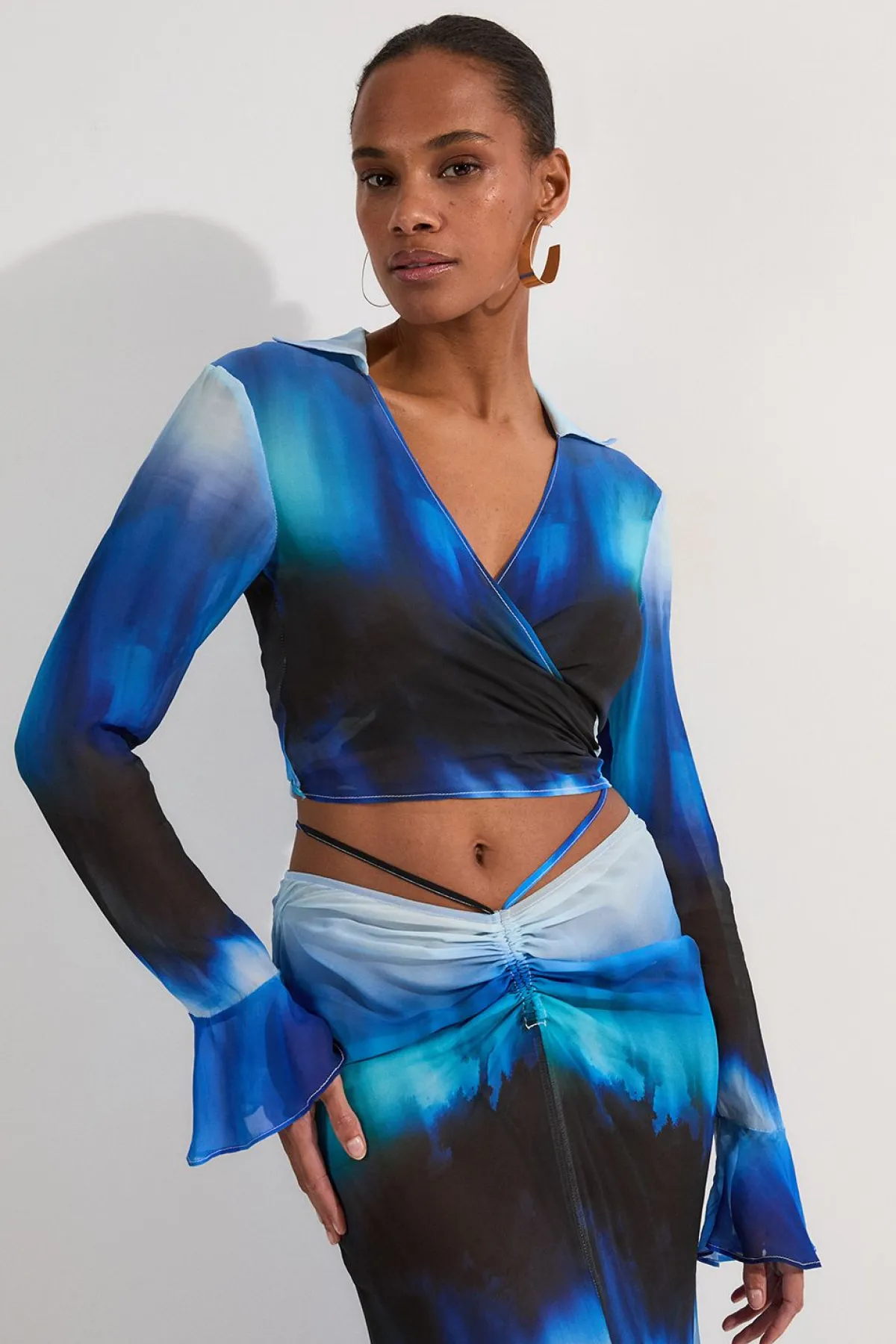 KarenMillen Haut drapé tissé ombré en viscose géorgette de plage<Femme Tenues De Plage