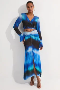 KarenMillen Haut drapé tissé ombré en viscose géorgette de plage<Femme Tenues De Plage