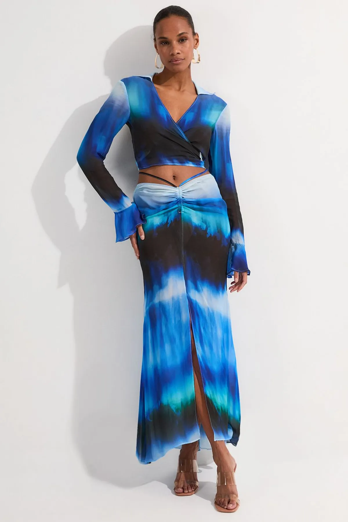 KarenMillen Haut drapé tissé ombré en viscose géorgette de plage<Femme Tenues De Plage
