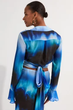 KarenMillen Haut drapé tissé ombré en viscose géorgette de plage<Femme Tenues De Plage