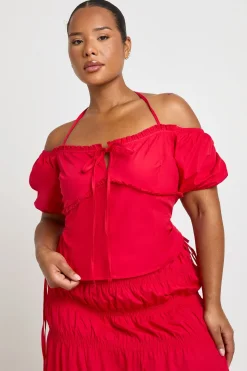Haut À Détail Corset En Popeline Grande Taille