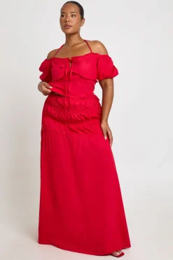Haut À Détail Corset En Popeline Grande Taille