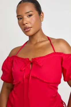 Haut À Détail Corset En Popeline Grande Taille