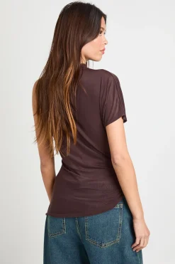 Haut à Détail d'Épaule Asymétrique avec Finitions