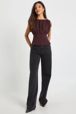 Haut en chiffon froncé