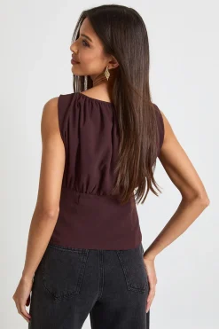 Haut en chiffon froncé