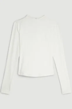 Haut en coton extensible à col entonnoir