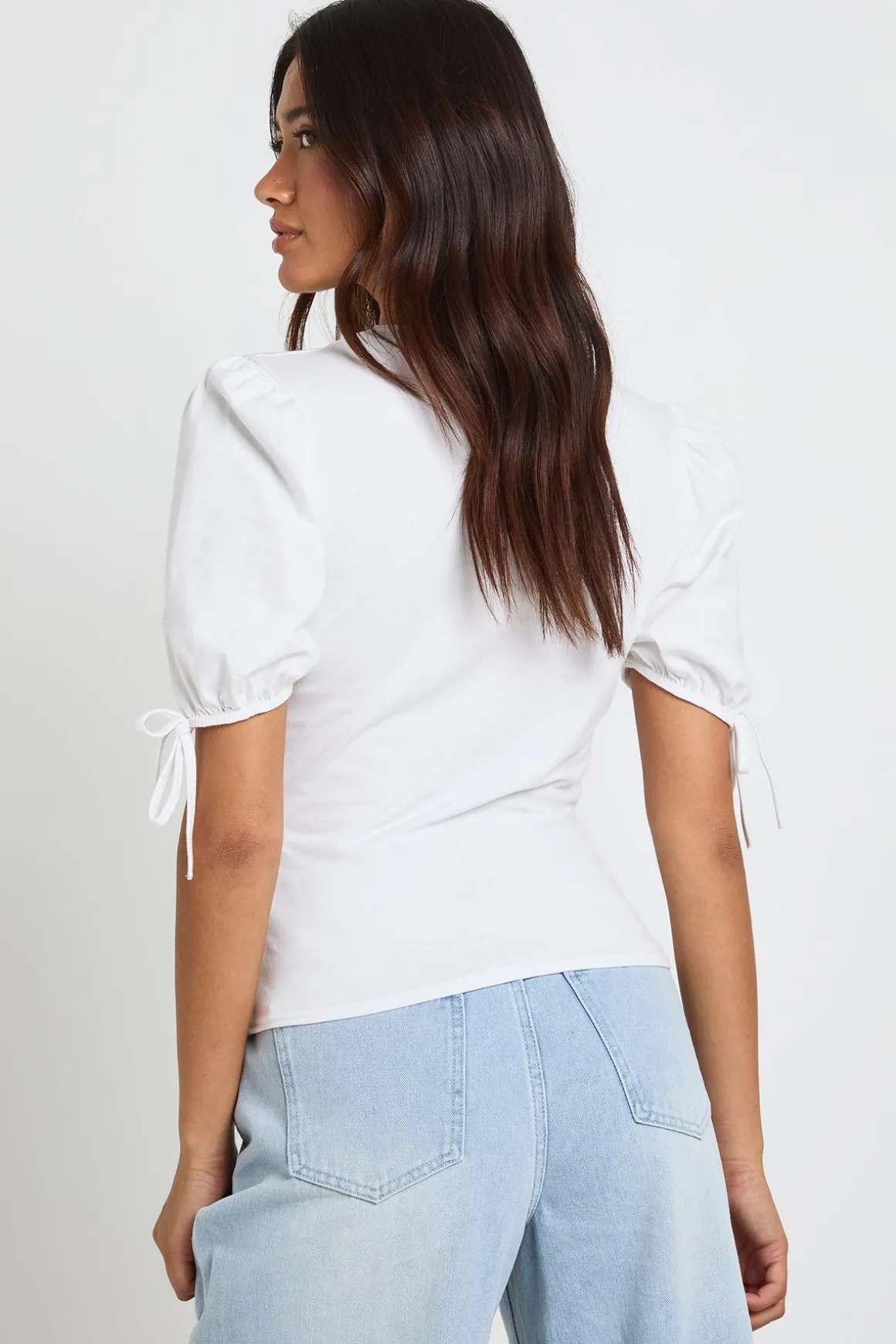 Haut En Coton À Manches Bouffantes