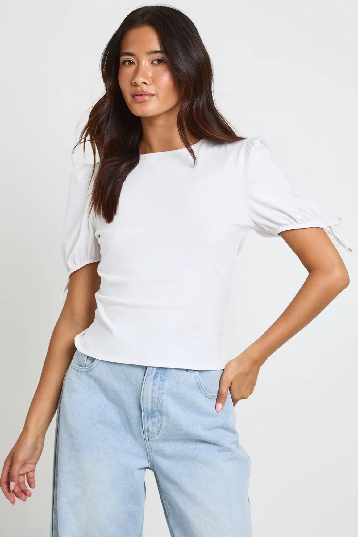 Haut En Coton À Manches Bouffantes