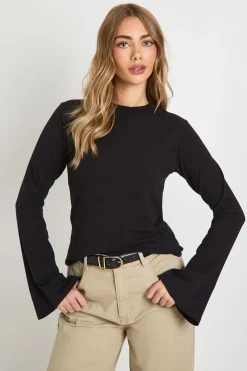 boohoo Haut en coton à manches évasées<Femme Tops