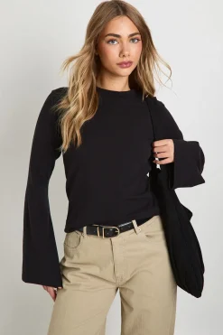 boohoo Haut en coton à manches évasées<Femme Tops