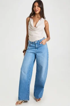 boohoo Haut En Crêpe À Encolure Drapée Avec Bretelles Perlées<Femme Tops