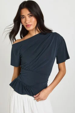 boohoo Haut En Cupro À Épaules Dénudées Avec Détail Taille Cintrée<Femme Tops
