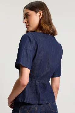 KarenMillen Haut En Denim Zippé<Femme Denim|Denim