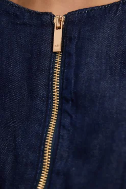 KarenMillen Haut En Denim Zippé<Femme Denim|Denim