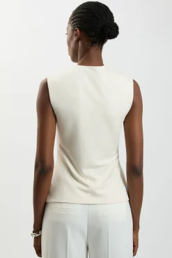 KarenMillen Haut En Jersey De Viscose Avec Détail De Fermoir Métallique Et Ourlet Asymétrique<Femme Tops D’Automne|Tops