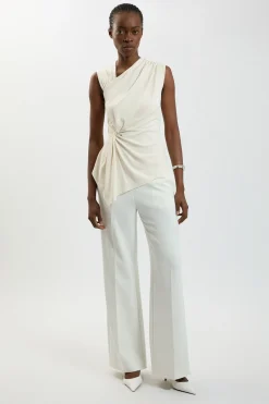 KarenMillen Haut En Jersey De Viscose Avec Détail De Fermoir Métallique Et Ourlet Asymétrique<Femme Tops D’Automne|Tops