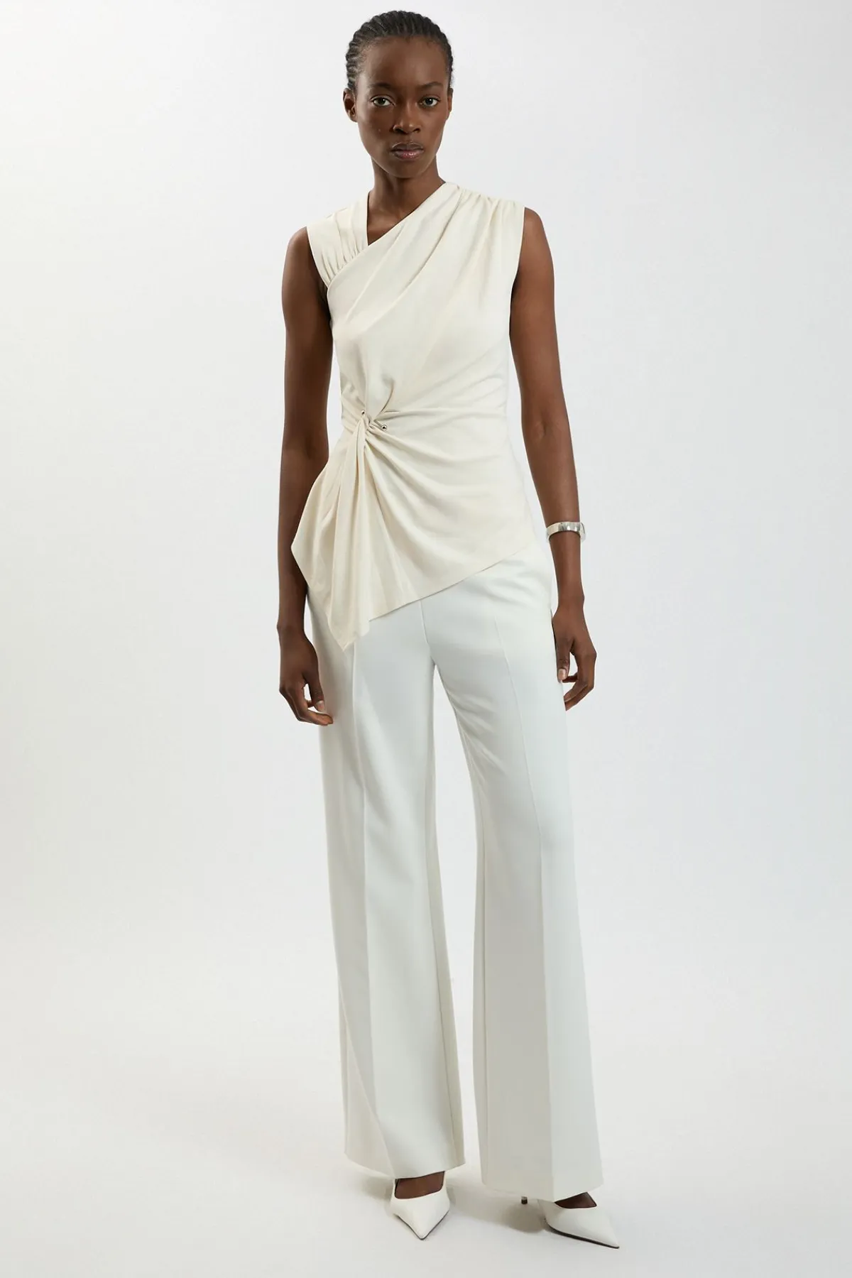 KarenMillen Haut En Jersey De Viscose Avec Détail De Fermoir Métallique Et Ourlet Asymétrique<Femme Tops D’Automne|Tops