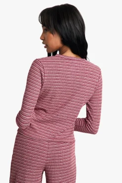 boohoo Haut en jersey rayé boutonné<Femme Tops