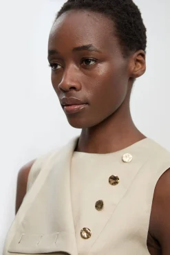 KarenMillen Haut en Lin Ajusté à Boutonnage Devant<Femme Tailleurs|Ensembles