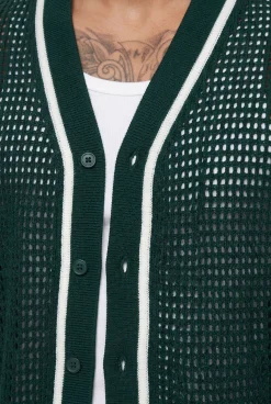boohooMAN Haut En Maille Ajourée Style Baseball Coupe Ample Décontractée<Homme Polos|Maille