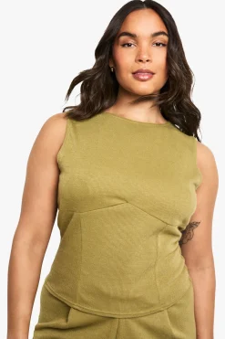 Haut en maille avec détails de couture Plus
