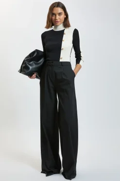 KarenMillen Haut En Maille Côtelée Avec Détail Contrastant<Femme Pulls Et Gilets|Toutes Les Mailles