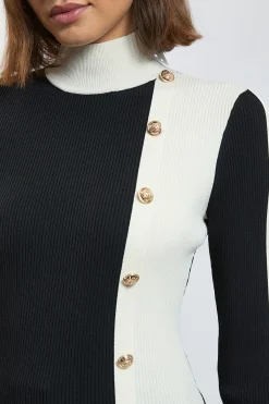 KarenMillen Haut En Maille Côtelée Avec Détail Contrastant<Femme Pulls Et Gilets|Toutes Les Mailles