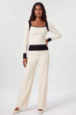 KarenMillen Haut En Maille Côtelée À Empiècements Contrastés<Femme Pulls Et Gilets|Toutes Les Mailles