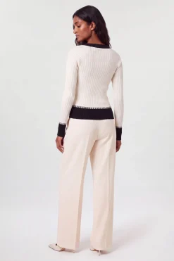 KarenMillen Haut En Maille Côtelée À Empiècements Contrastés<Femme Pulls Et Gilets|Toutes Les Mailles
