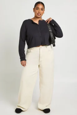 boohoo Haut en maille côtelée à manches longues Plus<Femme Pulls Et Gilets|Toutes Les Mailles