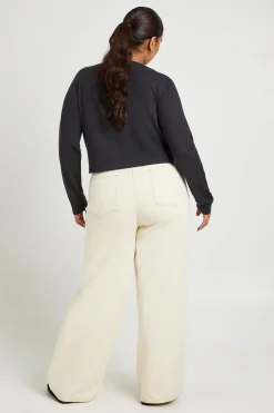 boohoo Haut en maille côtelée à manches longues Plus<Femme Pulls Et Gilets|Toutes Les Mailles