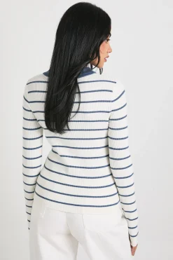 boohoo Haut En Maille Fine À Col Rayé<Femme Pulls Et Gilets|Toutes Les Mailles