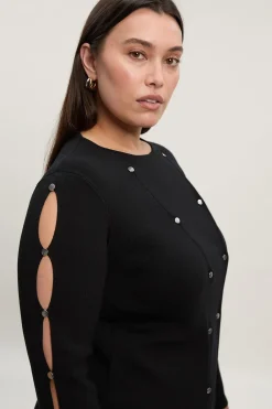 KarenMillen Haut en Maille à Manches Longues Grande Taille Mélange Viscose avec Détails Cloutés<Femme Pulls Et Gilets|Toutes Les Mailles