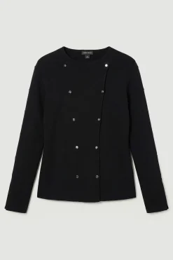 KarenMillen Haut en Maille à Manches Longues Grande Taille Mélange Viscose avec Détails Cloutés<Femme Pulls Et Gilets|Toutes Les Mailles