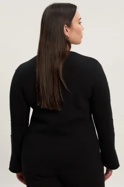 KarenMillen Haut en Maille à Manches Longues Grande Taille Mélange Viscose avec Détails Cloutés<Femme Pulls Et Gilets|Toutes Les Mailles