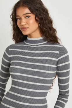 boohoo Haut en maille à manches longues rayé<Femme Pulls Et Gilets|Toutes Les Mailles