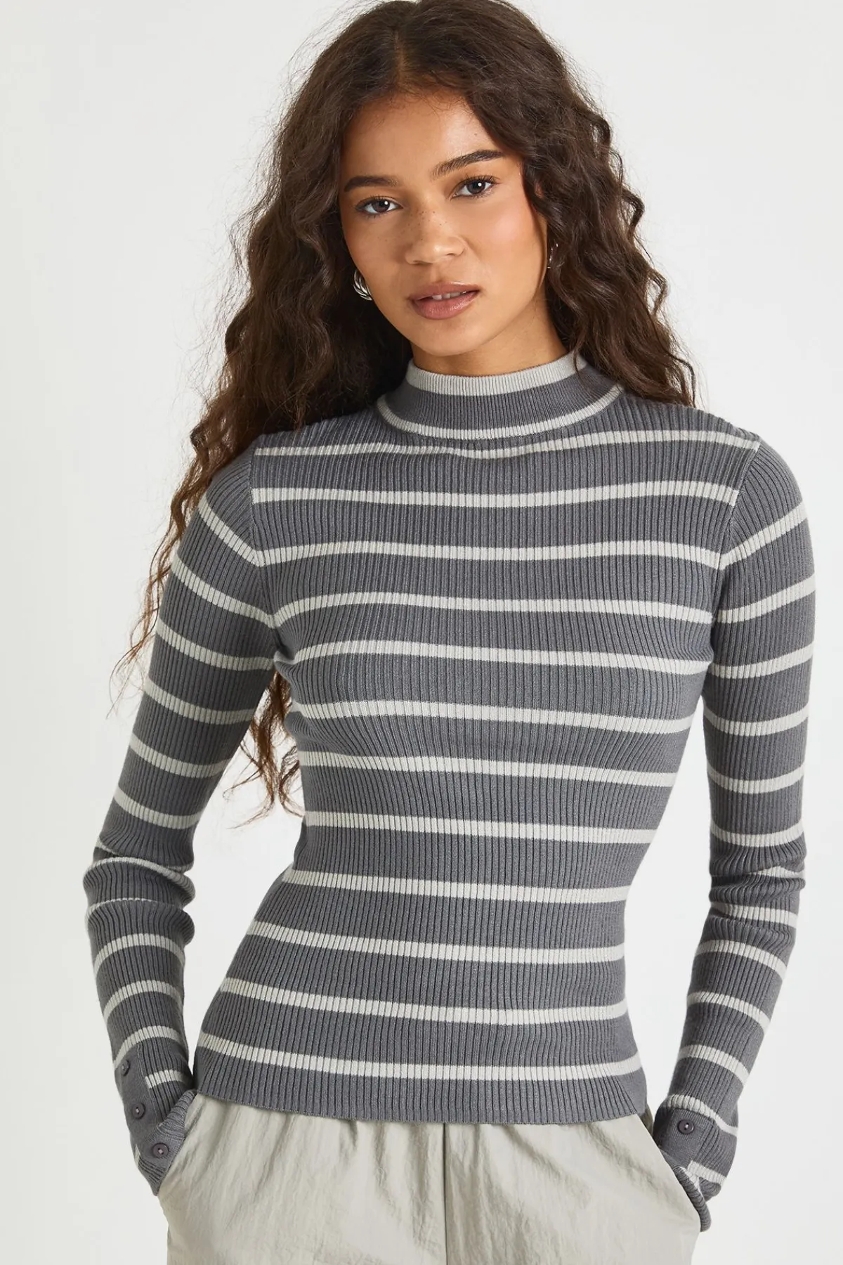 boohoo Haut en maille à manches longues rayé<Femme Pulls Et Gilets|Toutes Les Mailles