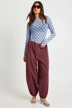 Haut En Maille Transparente À Pois