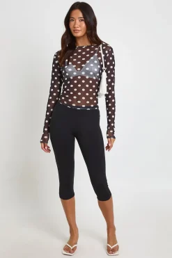 boohoo Haut En Mesh Transparent À Pois<Femme Pois|Tops
