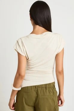 boohoo Haut En Modal À Manches Courtes Et Ourlet Asymétrique<Femme Tops D’Automne|Looks De Rentrée
