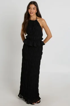boohoo Haut En Mousseline Froncé À Encolure Américaine<Femme Tops