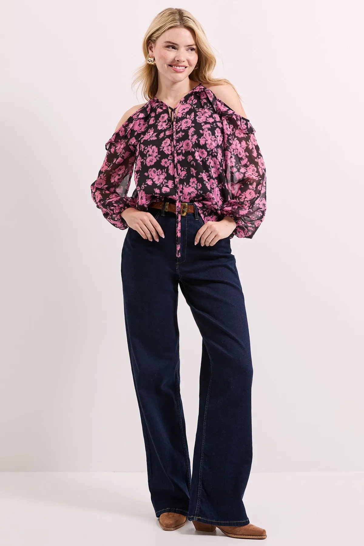 Dorothy Perkins Haut en Mousseline Imprimé avec Détails Volantés<Femme Tops D’Automne|Tops