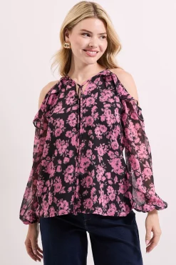 Dorothy Perkins Haut en Mousseline Imprimé avec Détails Volantés<Femme Tops D’Automne|Tops