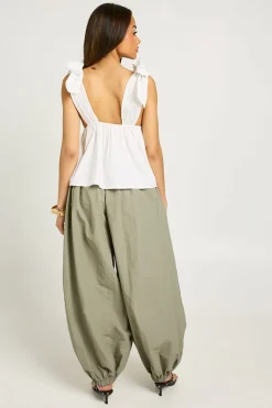 boohoo Haut En Popeline À Bretelles Nouées<Femme Tops