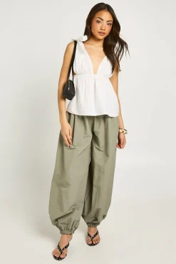 boohoo Haut En Popeline À Bretelles Nouées<Femme Tops