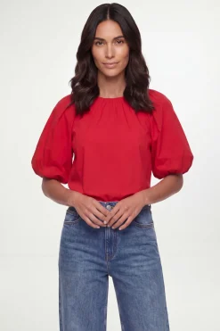 Wallis Haut en Popeline de Coton à Manches Bouffantes<Femme Tops