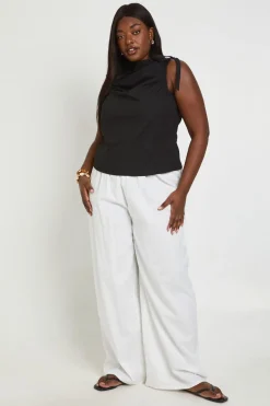 boohoo Haut En Popeline Grande Taille Avec Nœuds Aux Épaules<Femme Tops