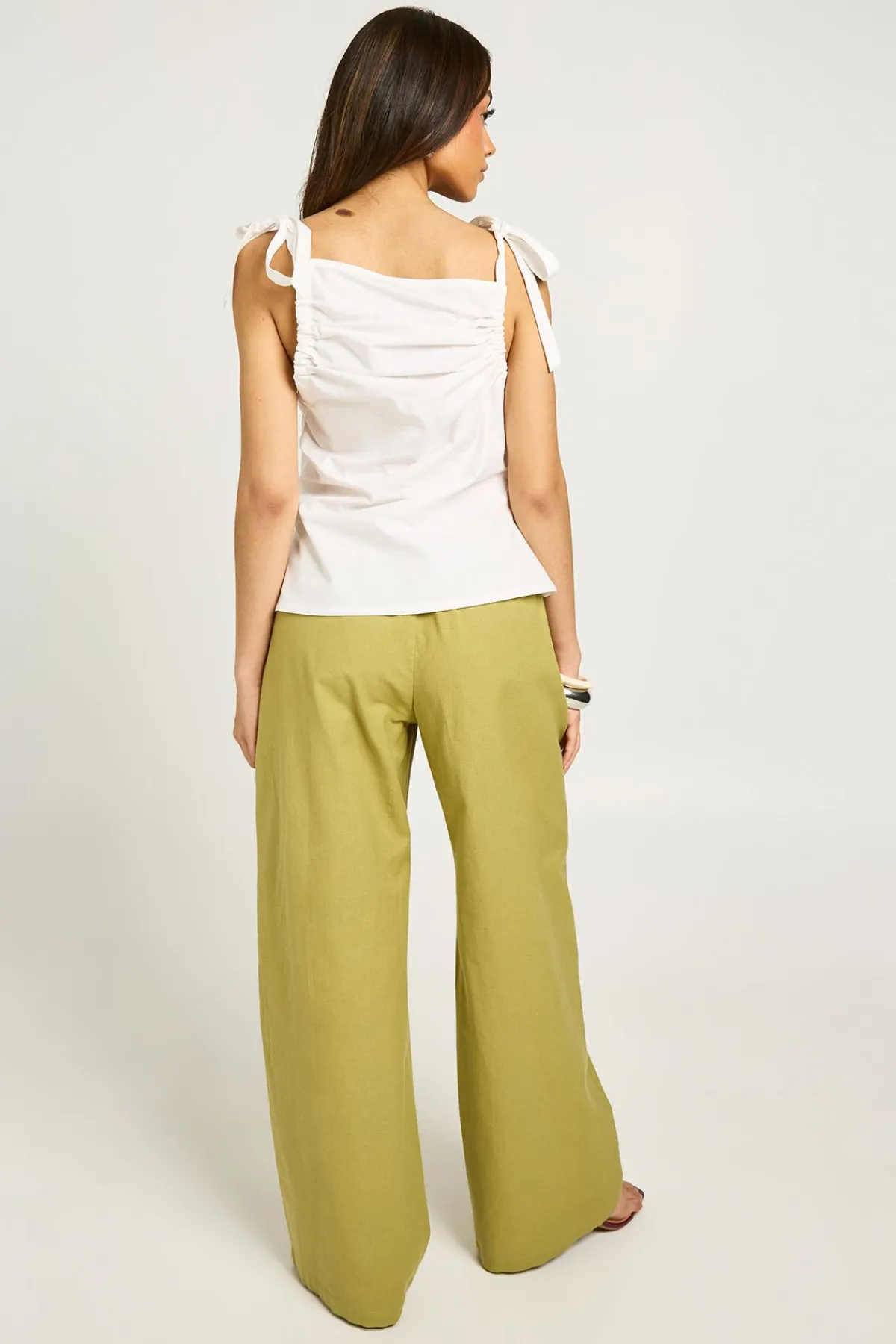 boohoo Haut En Popeline À Épaules Nouées<Femme Tops